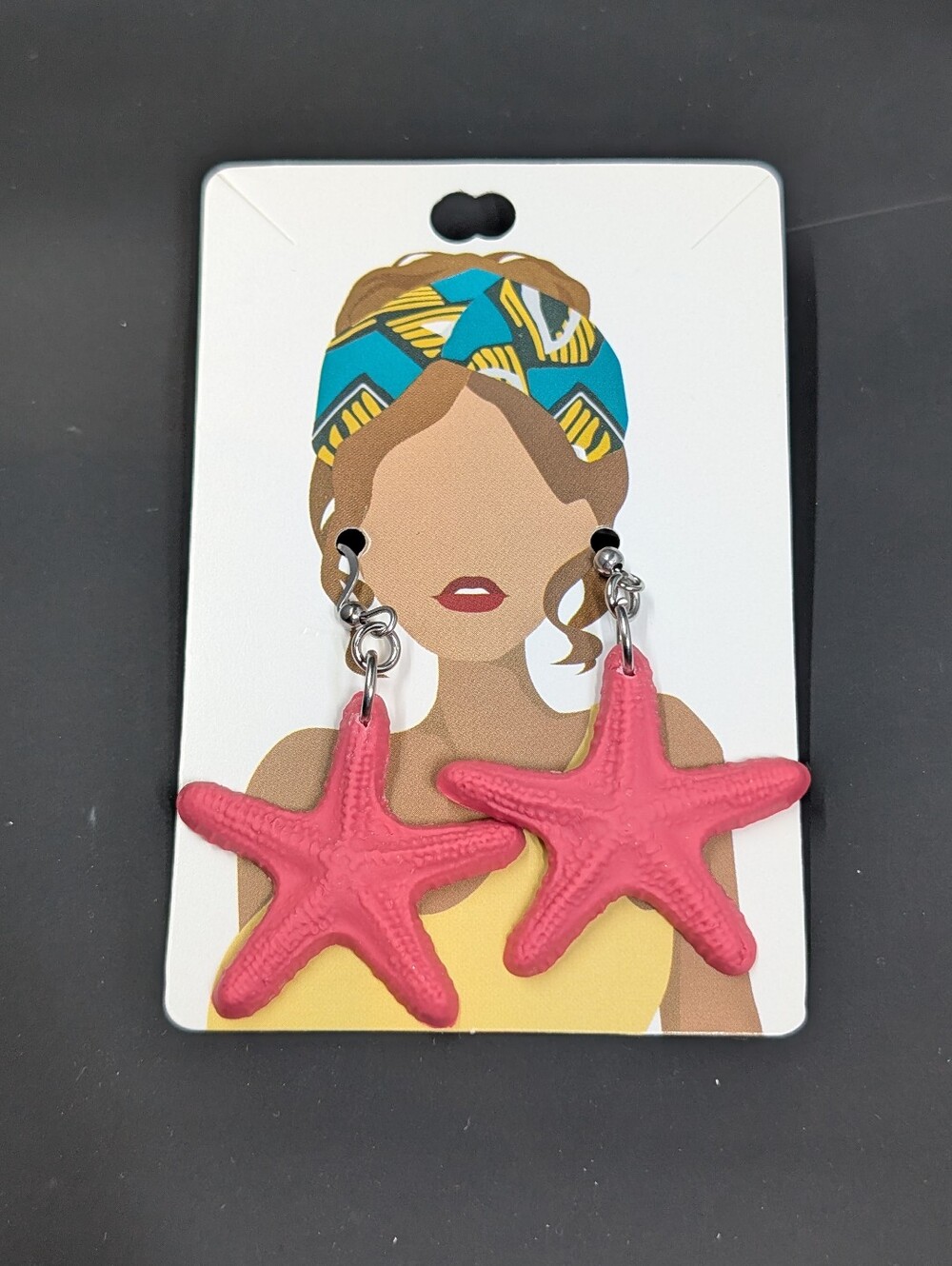 Pink Starfish Dangle Earrings